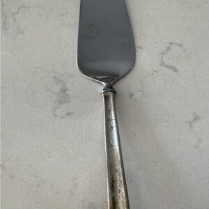 STIEFF PIE & CAKE SERVER DIAMOND STAR PATTERN STERLING HANDLE STAINLESS BLADE